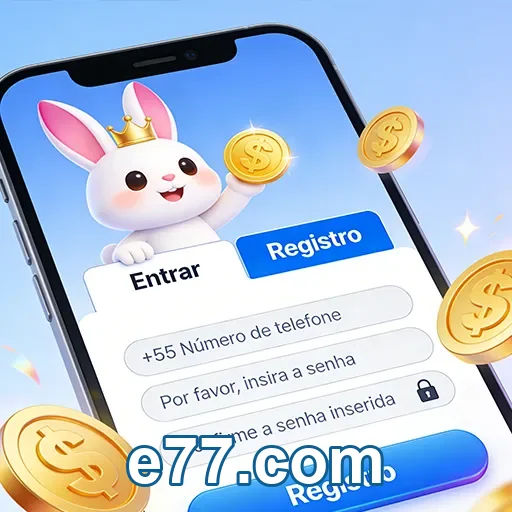 Tela do app e77.com com chat de suporte no celular