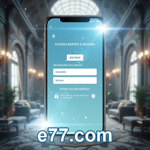 Tela de login do e77.com com suporte e acesso oficial